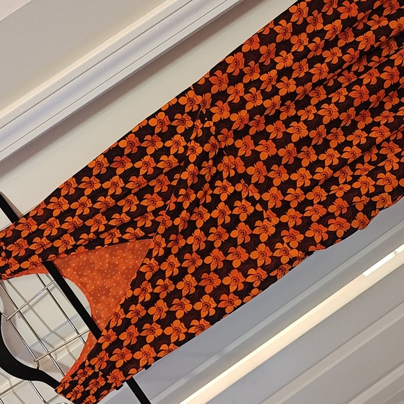 CAbi Black and Orange Floral Midi Dress - Picture 2 of 3
